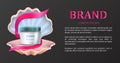 Brand Face Cream with Text Vector Illustration