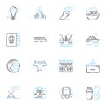 Brand generation linear icons set. Innovation, Creativity, Vision, Differentiation, Dynamics, Uniqueness, Identity line