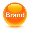 Brand glassy orange round button