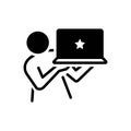 Black solid icon for Brand, star and best