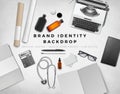 BRAND IDENTITY MOCKUP GRAPHIC BACKGROUND HERO IMAGE HEADER