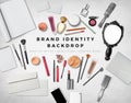 BRAND IDENTITY MOCKUP GRAPHIC BACKGROUND HERO IMAGE HEADER