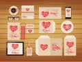 Brand identity valentines style retro