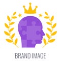 Brand image infographics pictogram. Strategy, management and marketing.