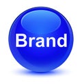 Brand glassy blue round button