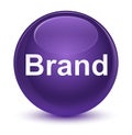 Brand glassy purple round button