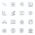 Brand management line icons collection. Identity, Equity, Perception, Reputation, Consistency, Differentiation