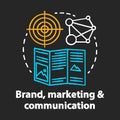 Brand, marketing communication chalk concept icon. Print and digital advertising idea. Promo campaign. Customer Royalty Free Stock Photo