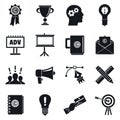 Brand marketing icon set, simple style