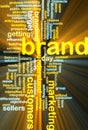 Brand marketing wordcloud glowing Royalty Free Stock Photo