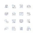 Brand messaging line icons collection. Clarity, Consistency, Differentiation, Memorability, Relevance, Messaging