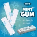 Brand mint gum concept background, realistic style Royalty Free Stock Photo