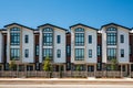 Brand new apartment building on summer. Canadian modern residential architecture. Modern complex of apartment buildings Royalty Free Stock Photo