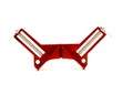 Brand new corner clamp in red enamel finish with 90-degree angle hold, steel lead screws, sliding t-handles made of cast aluminum