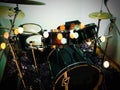 Green Tama drum kit with Zildjian cymbals Royalty Free Stock Photo