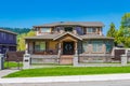 Brand new luxury residential house with metal fence in front