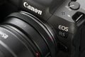 Brand new mirrorless digital camera Canon r5 closeup