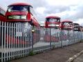 Brand New, New Routemaster London busses at the Wrightbus factory. Ballymena, Northern Ireland, UK. August 21, 2013.