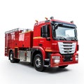 Brand new Red Fire Truck on white background