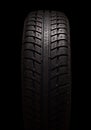 Brand new winter tire pattern on black background Royalty Free Stock Photo