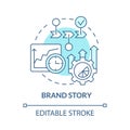 Brand story blue concept icon