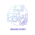 Brand story blue gradient concept icon