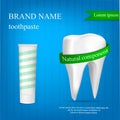 Brand toothpaste concept background, realistic style