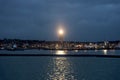 Brandaris Lighthouse captured at night in Terschelling harbor, The Netherlands Royalty Free Stock Photo