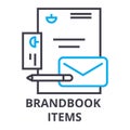 Brandbook items thin line icon, sign, symbol, illustation, linear concept, vector