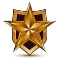 Branded golden geometric symbol, stylized golden star