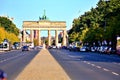 Brandenburg Gate in Berlin city, Germany Royalty Free Stock Photo