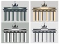 Brandenburg Gate in Berlin. Flat icon set. Harmonious colors. Royalty Free Stock Photo