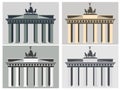 Brandenburg Gate in Berlin. Flat icon set. Harmonious colors.