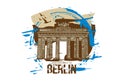 Brandenburg gate, Berlin, Germany city design. Royalty Free Stock Photo