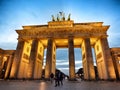 Brandenburg gate Berlin Germany at evening Royalty Free Stock Photo