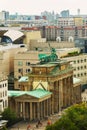 Brandenburg gate in Berlin, Germany or Federal Republic of Germany. Architectural monument in historic center of Berlin