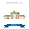 Brandenburg Gate Berlin Germany flat vector attraction landmark
