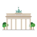 Brandenburg Gate Berlin, Germany. Isolated on white background vector illustration Royalty Free Stock Photo