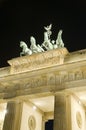 Brandenburg Gate Berlin Germany night sculpture Royalty Free Stock Photo