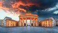 Brandenburg Gate, Berlin, Germany - panorama Royalty Free Stock Photo