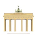 Brandenburg Gate in Berlin Germany vector detailed color illustration for design. Royalty Free Stock Photo