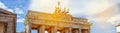 Brandenburg Gate in Berlin, Germany, web banner Royalty Free Stock Photo