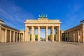 The Brandenburg Gate in Berlin at sunrise Royalty Free Stock Photo