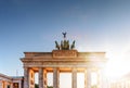 Brandenburg Gate in Berlin at sunset on summer day Royalty Free Stock Photo