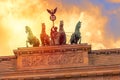 Brandenburg Gate Brandenburger Tor details at sunset in Berlin, Germany Royalty Free Stock Photo