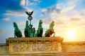 Brandenburg Gate Brandenburger Tor details at sunset in Berlin, Germany Royalty Free Stock Photo