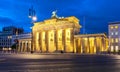 Brandenburg Gate Brandenburger Tor at night, Berlin, Germany Royalty Free Stock Photo