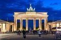 Brandenburg Gate Brandenburger Tor at night, Berlin, Germany Royalty Free Stock Photo