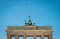 Brandenburg Gate / Brandenburger Tor on sunny day with blue sky and soap bubbles Royalty Free Stock Photo