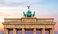 Brandenburg Gate or Brandenburger Tor at sunrise, Berlin, Germany Royalty Free Stock Photo